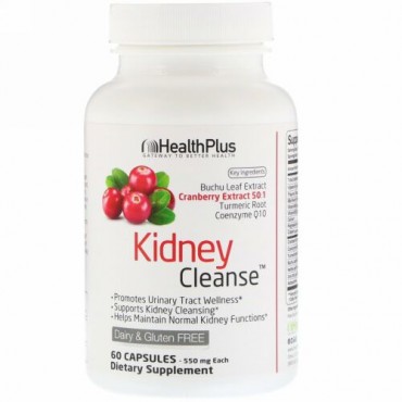 Health Plus, キドニークレンズ（腎臓洗浄）、550mg、60カプセル