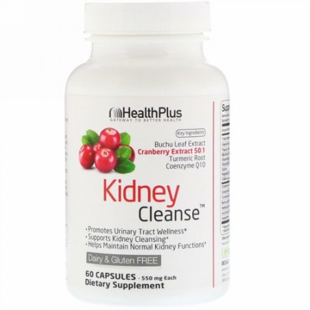 Health Plus, キドニークレンズ（腎臓洗浄）、550mg、60カプセル