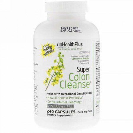 Health Plus, Super Colon Cleanse、500 mg、240カプセル