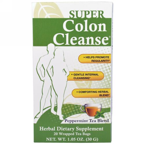 Health Plus, スーパーコロンクレンズ, ペパーミントティーブレンド, 20包, 各1.05オンス (30 g) (Discontinued Item)