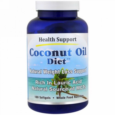 Health Support, ココナッツオイルダイエット™, 180 ソフトジェルカプセル (Discontinued Item)