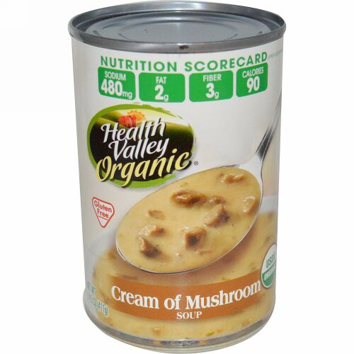 Health Valley, オーガニック、クリーム of マッシュルーム スープ、 グルテンフリー、 14.5 oz (411 g) (Discontinued Item)