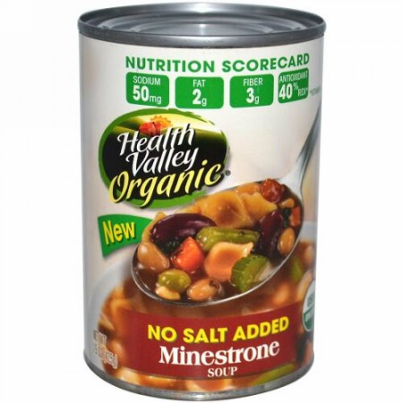 Health Valley, オーガニック、 ミネストローネスープ、 無塩、 15 oz (425 g) (Discontinued Item)