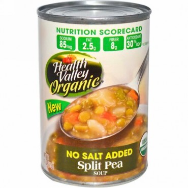 Health Valley, オーガニック、 スプリットピー スープ、 無塩、 15 oz (425 g) (Discontinued Item)
