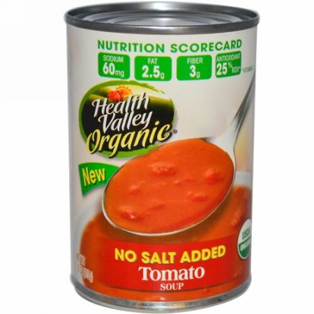 Health Valley, オーガニック、 トマト スープ、 無塩、 15 oz (425 g) (Discontinued Item)