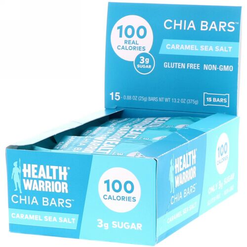 Health Warrior, Chia Bars, Caramel Sea Salt, 15 Bars, 0.88 oz (25 g) (Discontinued Item)