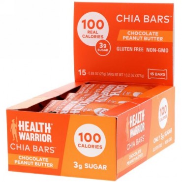 Health Warrior, チアバー、チョコレートピーナッツバター、15本、13.2オンス（375 g） (Discontinued Item)