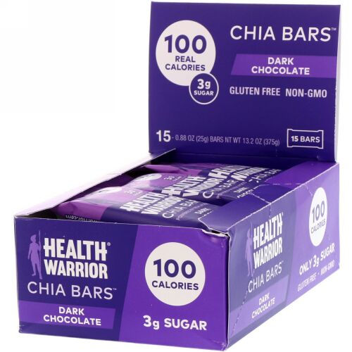 Health Warrior, チアバー、ダークチョコレート味、15本入り、各0.88オンス (25 g)  (Discontinued Item)