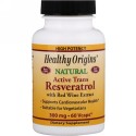 Healthy Origins, Active Trans Resveratrol, with Red Wine Exract, 300 mg, 60 VCaps (Discontinued Item)