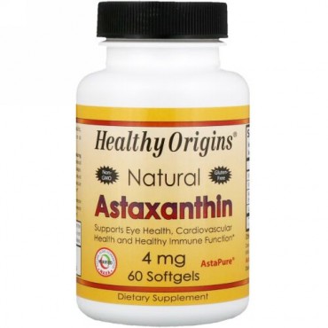 Healthy Origins, アスタキサンチン、4mg、60 粒 (Discontinued Item)
