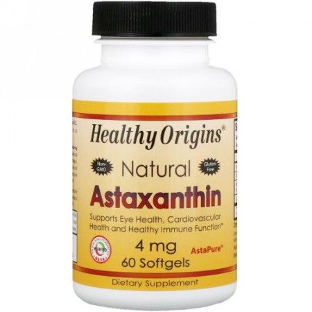 Healthy Origins, アスタキサンチン、4mg、60 粒 (Discontinued Item)