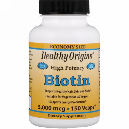 Healthy Origins, ビオチン, 強力, 5000 mcg, 150粒（ベジタリアンカプセル） (Discontinued Item)