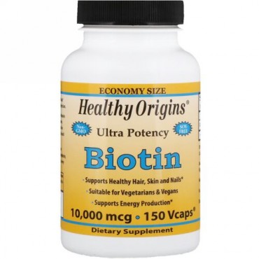 Healthy Origins, Biotin, High Potency, 10000 mcg, 150 Vcaps (Discontinued Item)