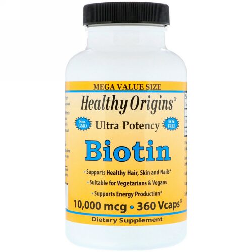 Healthy Origins, バイオチン、 ウルトラ強力、 10000 mcg、 360 植物性カプセル (Discontinued Item)