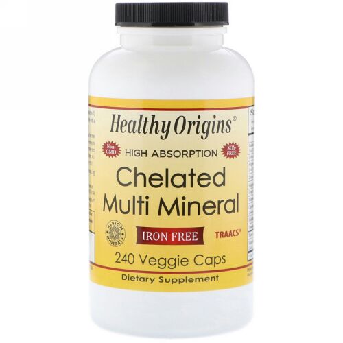 Healthy Origins, キレートマルチミネラル, 鉄分 鉄分非配合, 240植物カプセル (Discontinued Item)