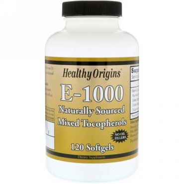 Healthy Origins, E-1000, 1,000 IU, 120 Softgels (Discontinued Item)