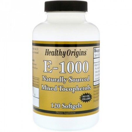 Healthy Origins, E-1000, 1,000 IU, 120 Softgels (Discontinued Item)