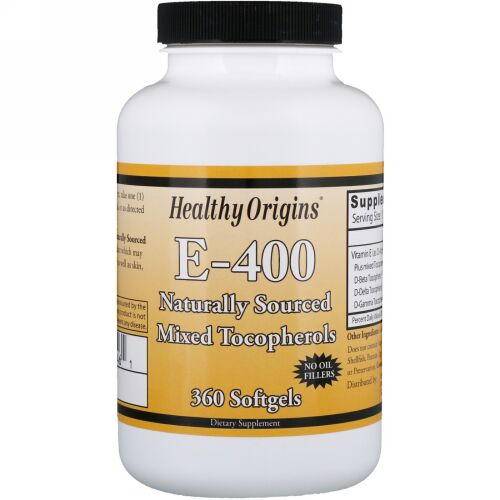 Healthy Origins, E- 400、ソフトジェル360個 (Discontinued Item)