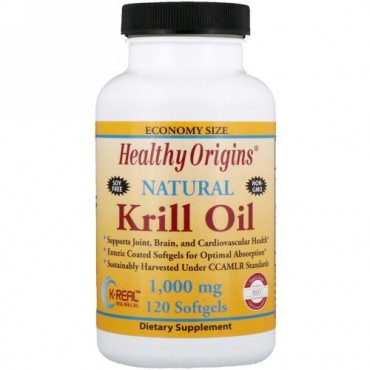 Healthy Origins, Krill Oil, Natural Vanilla Flavor, 1,000 mg, 120 Softgels (Discontinued Item)