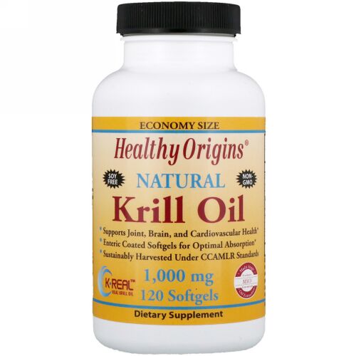 Healthy Origins, Krill Oil, Natural Vanilla Flavor, 1,000 mg, 120 Softgels (Discontinued Item)