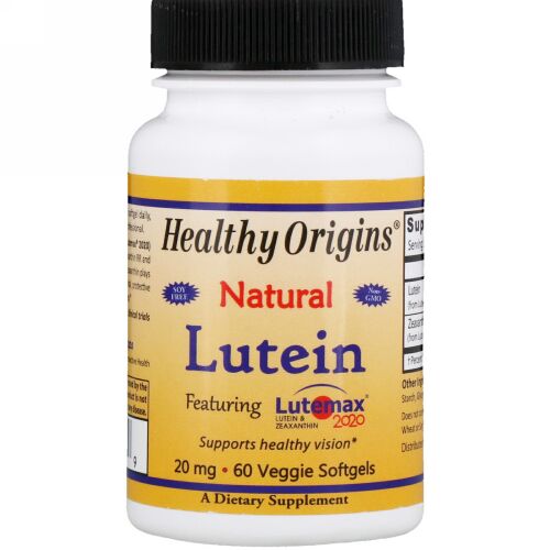 Healthy Origins, ルテイン、天然、20 mg、野菜ソフトゲル60粒 (Discontinued Item)