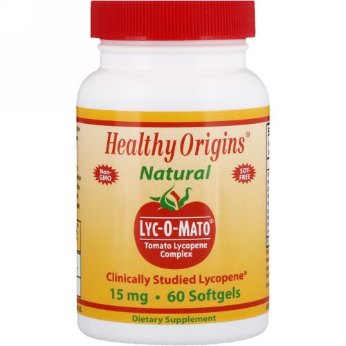 Healthy Origins, Lyc-O-Mato、トマト・リコピン・コンプレックス、 15mg、 60ソフトジェル (Discontinued Item)