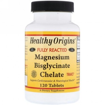 Healthy Origins, マグネシウム・ビスグリシン・キレート、120錠 (Discontinued Item)