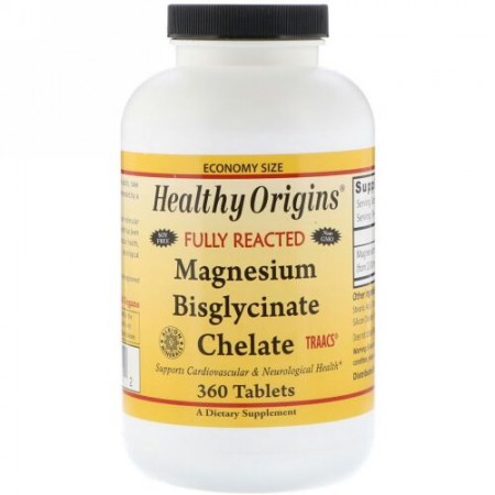 Healthy Origins, マグネシウム・ビスグリシネート・キレート、360錠 (Discontinued Item)