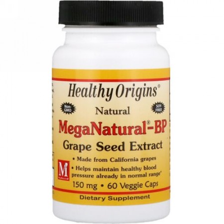 Healthy Origins, メガナチュラル-BP グレープシードエキス, 150 mg, 60 カプセル (Discontinued Item)