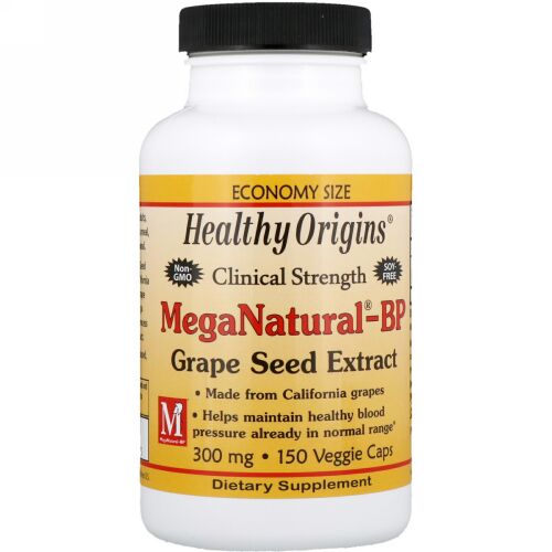 Healthy Origins, MegaNatural-BP ブドウ種子エキス, 300 mg, 150粒（ベジタリアンカプセル） (Discontinued Item)