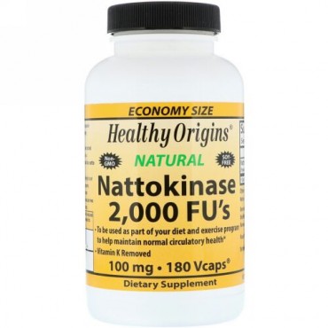 Healthy Origins, 納豆キナーゼ 2,000 FU's, 100 mg, 180 べジカプセル (Discontinued Item)
