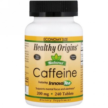 Healthy Origins, ナチュラルカフェイン、イノーバティー配合、200 mg、240錠 (Discontinued Item)
