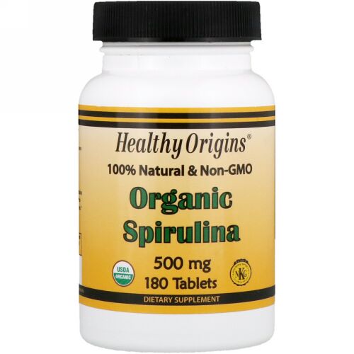 Healthy Origins, オーガニック･スピルリナ、500 mg、180錠 (Discontinued Item)