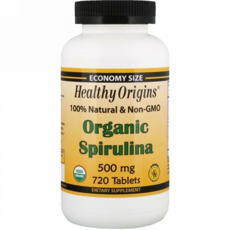 Healthy Origins, オーガニックスピルリナ, 500 mg, 720 錠入り (Discontinued Item)