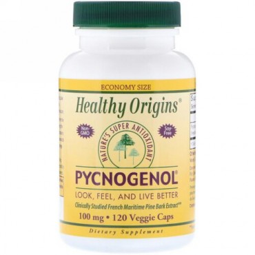 Healthy Origins, ピクノジェノール, 100 mg, 120粒（ベジタリアンカプセル） (Discontinued Item)