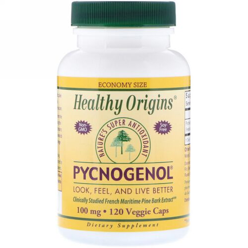 Healthy Origins, ピクノジェノール, 100 mg, 120粒（ベジタリアンカプセル） (Discontinued Item)