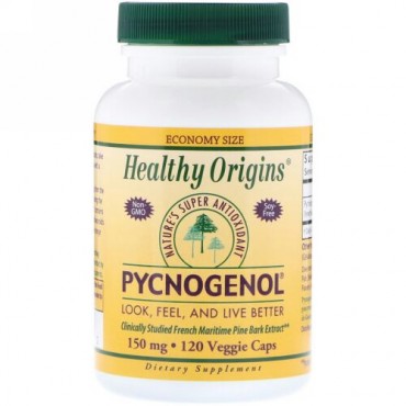 Healthy Origins, ピクノジェノール、150 mg、ベジタリアンカプセル120錠 (Discontinued Item)