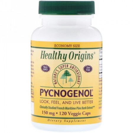 Healthy Origins, ピクノジェノール、150 mg、ベジタリアンカプセル120錠 (Discontinued Item)