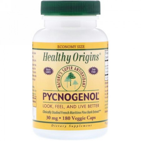 Healthy Origins, ピクノジェノール、30mg、ベジキャップ180錠 (Discontinued Item)