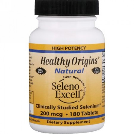 Healthy Origins, セレノエクセル、200 mcg、 180 錠 (Discontinued Item)