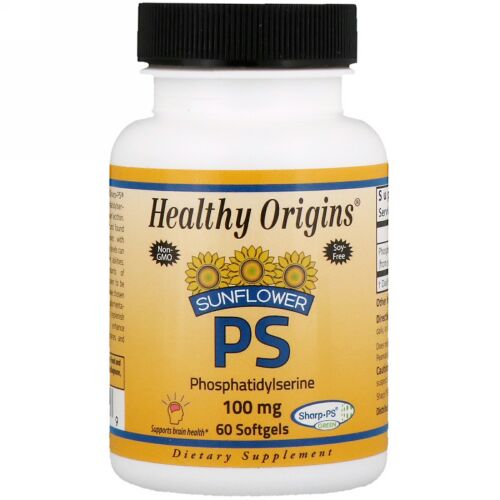 Healthy Origins, Sunflower PS Phosphatidylserine, 100 mg , 60 Softgels (Discontinued Item)