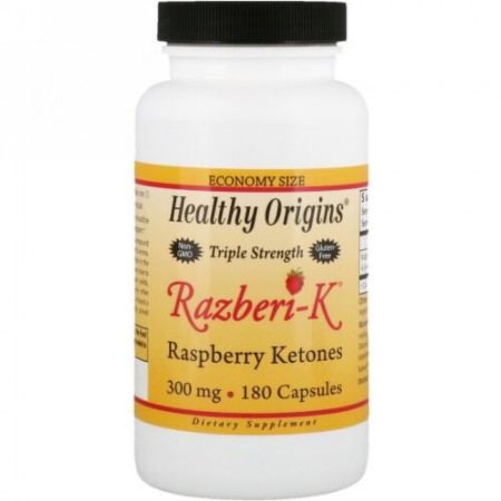 Healthy Origins, トリプルストレングスRazberi-K、ラズベリーケトン、 300 mg、カプセル180粒 (Discontinued Item)