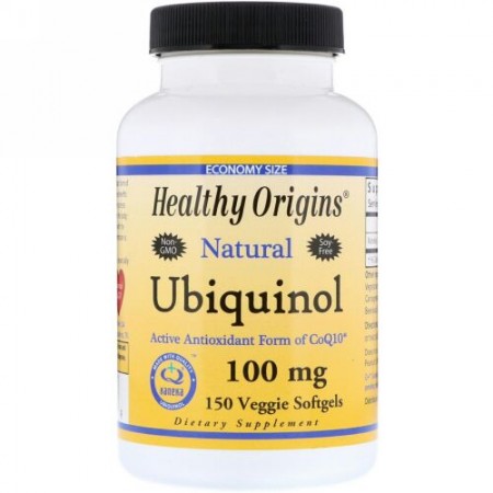 Healthy Origins, ユビキノール、ナチュラル、100 mg、150野菜ソフトジェル (Discontinued Item)