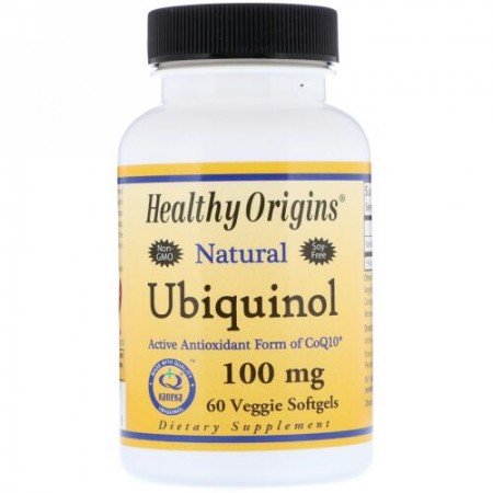 Healthy Origins, Ubiquinol, Kaneka Q+, 100 mg, 60 Veggie Softgels (Discontinued Item)