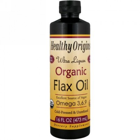 Healthy Origins, ウルトラリグナンオーガニックフラックスオイル、16 fl oz (473 ml) (Discontinued Item)