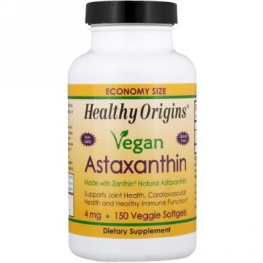 Healthy Origins, ビーガン・アスタキサンチン、4 mg、ベジタリアンソフトジェル150 錠 (Discontinued Item)
