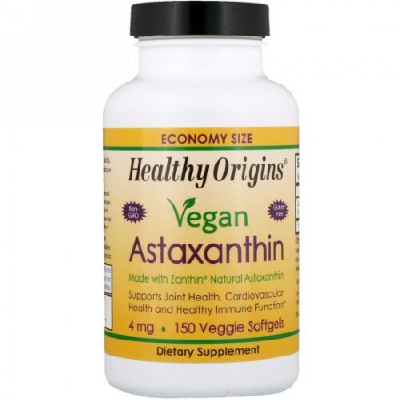 Healthy Origins, ビーガン・アスタキサンチン、4 mg、ベジタリアンソフトジェル150 錠 (Discontinued Item)