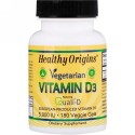 Healthy Origins, ベジタリアン・ビタミンD3、5,000IU、ベジゲル180個 (Discontinued Item)