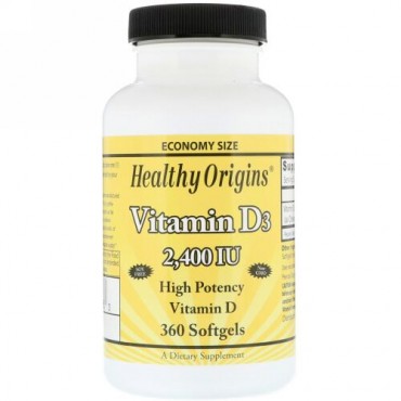 Healthy Origins, ヘルシーオリジンズ, ビタミンD3、2,400 IU、 360ソフトジェル (Discontinued Item)