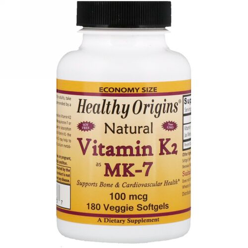 Healthy Origins, ビタミンK2（MK7）、自然、100 mcg、180 ベジタリアンソフトジェル (Discontinued Item)